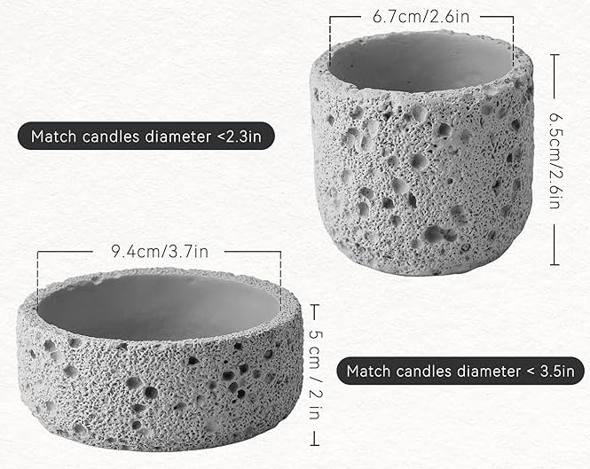 GRC material Volcanic texture Concrete candle holder