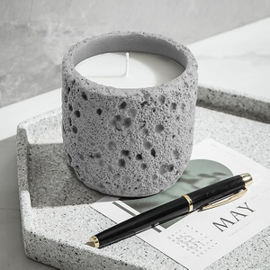 GRC material Volcanic texture Concrete candle holder Eco-friendly