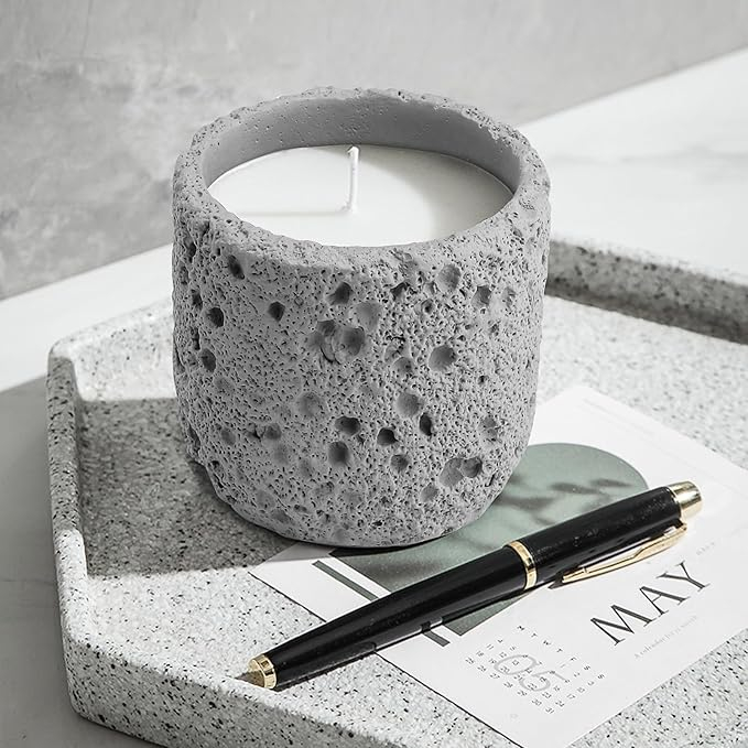 GRC material Volcanic texture Concrete candle holder Eco-friendly