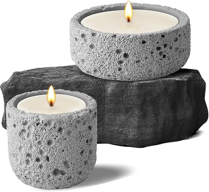 GRC material Volcanic texture Concrete candle holder