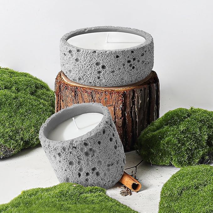 GRC material Volcanic texture Concrete candle holder Eco-friendly