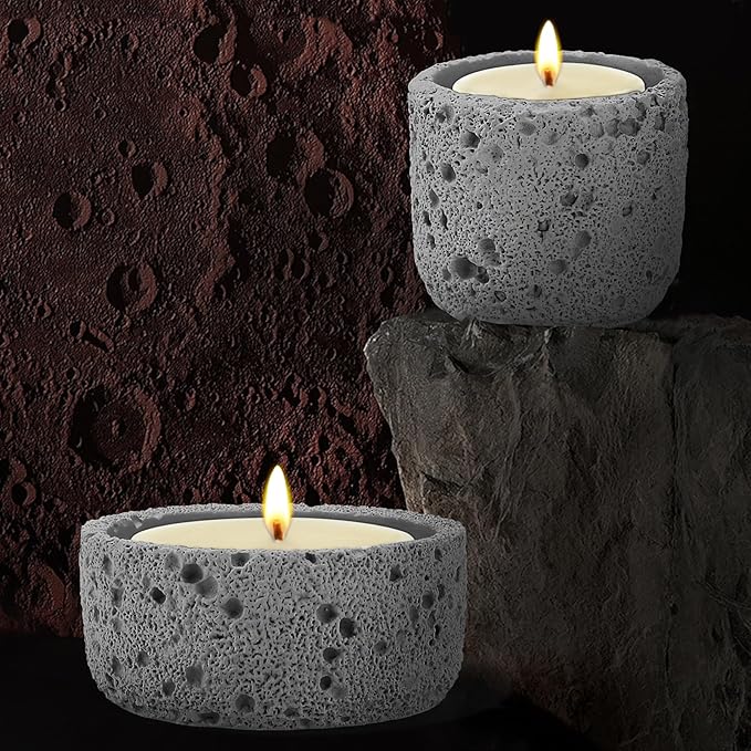 GRC material Volcanic texture Concrete candle holder Eco-friendly